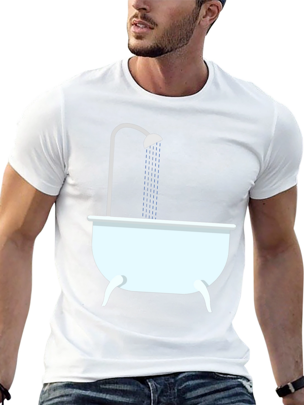 Shower Time Graphic Tee - Black Cotton T-Shirt