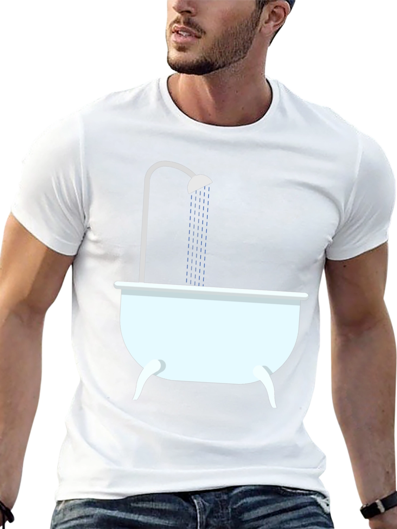 Shower Time Graphic Tee - Black Cotton T-Shirt