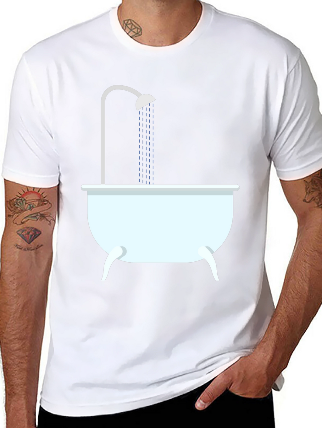 Shower Time Graphic Tee - Black Cotton T-Shirt