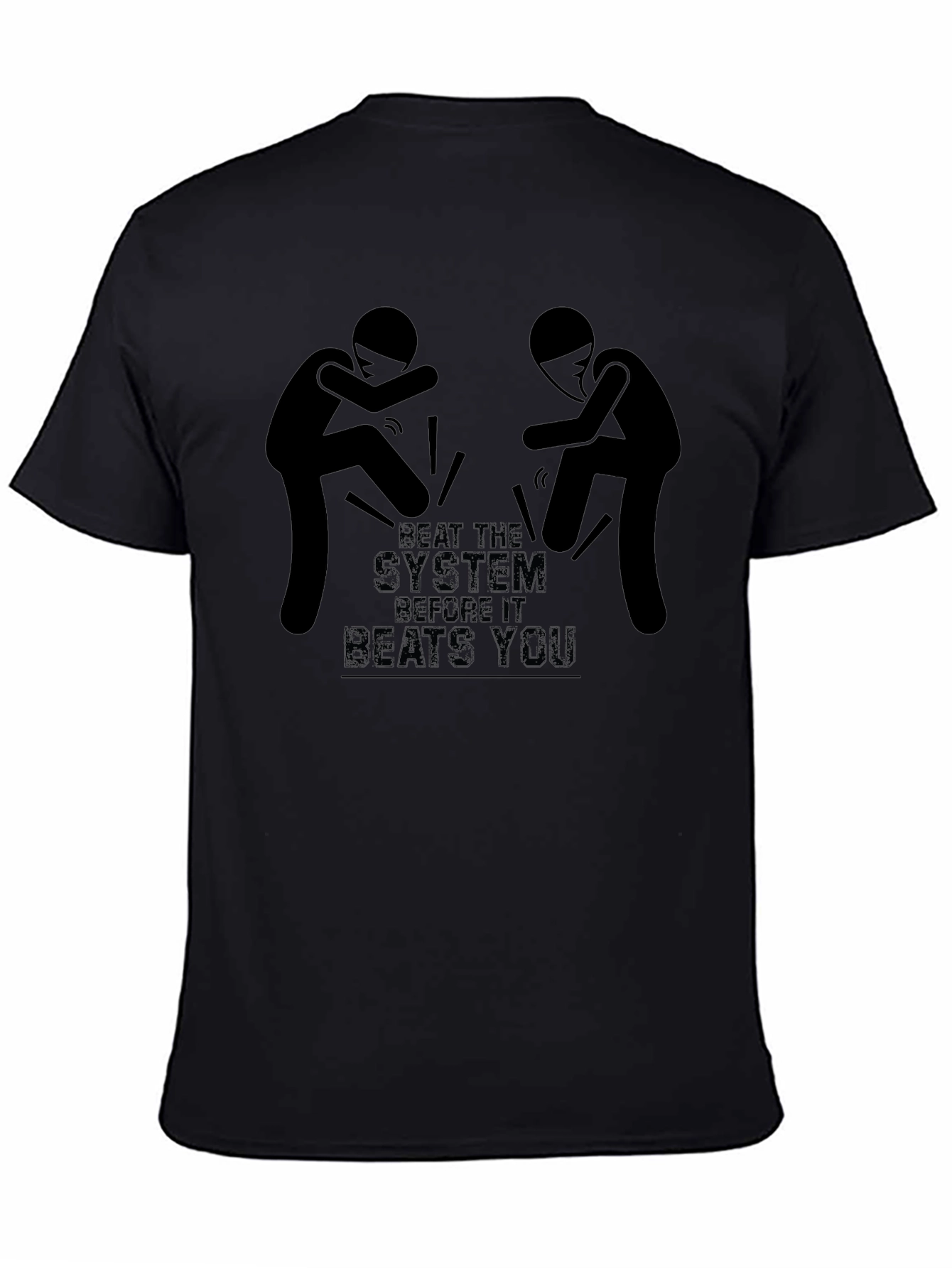 Beat the System Graphic T-Shirt - Black