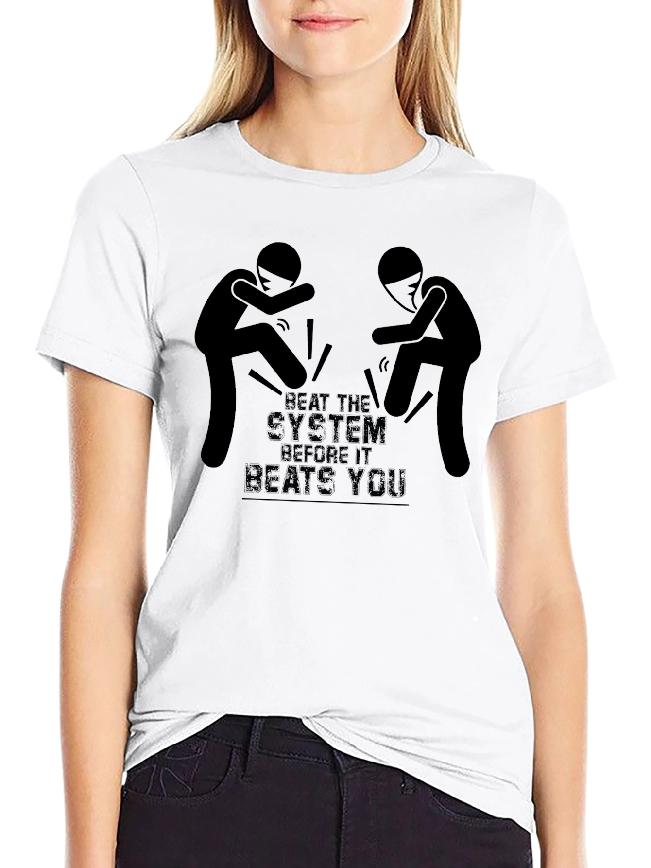 Beat the System Graphic T-Shirt - Black