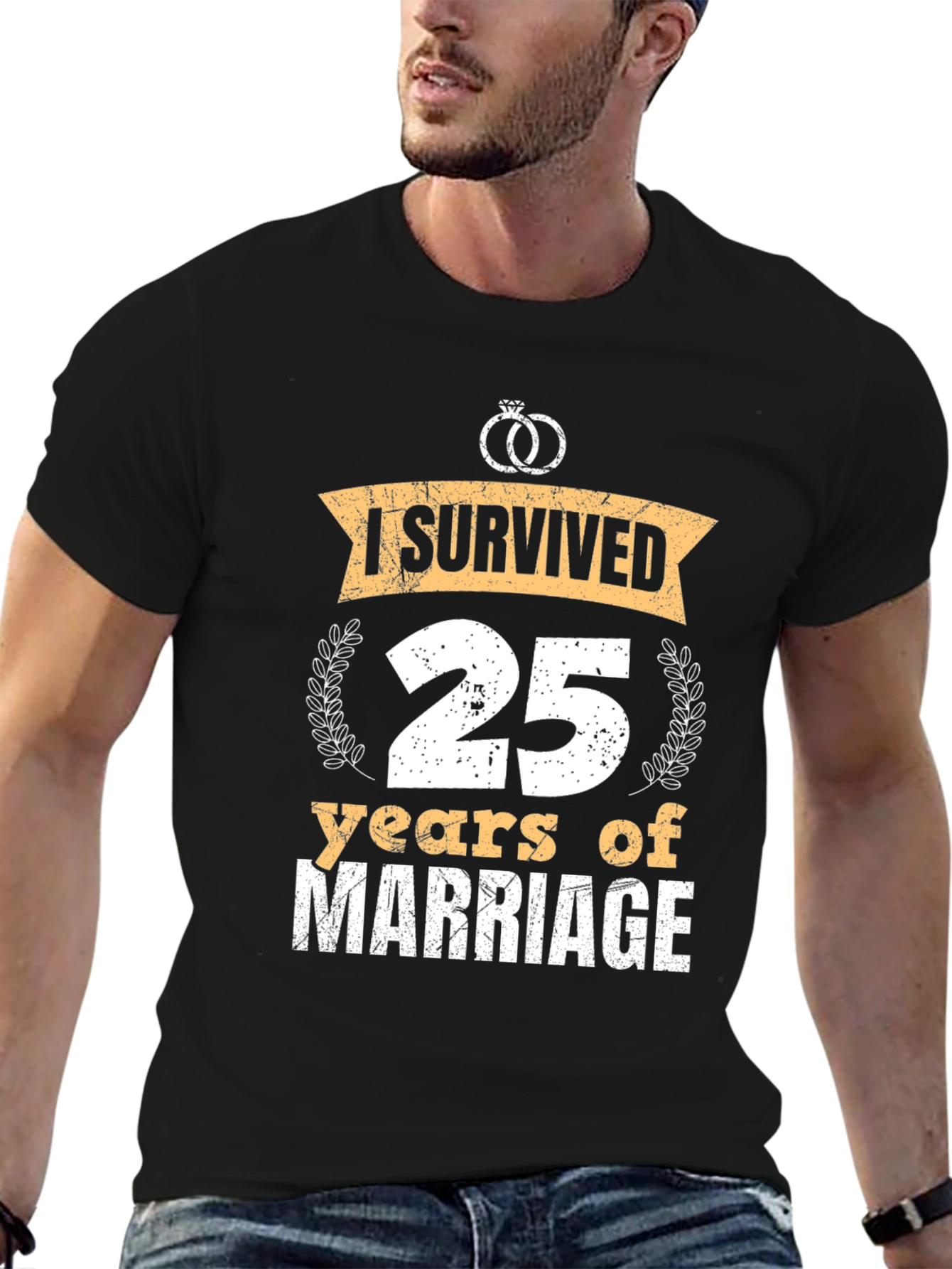 I Survived 25 Years Marriage Anniversary T-Shirt