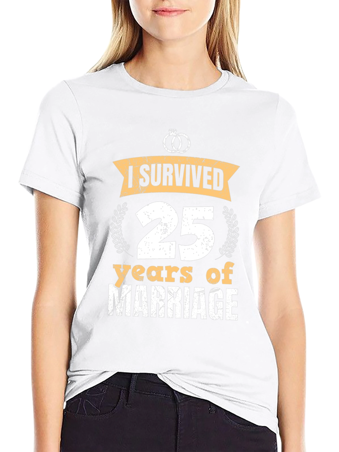 I Survived 25 Years Marriage Anniversary T-Shirt