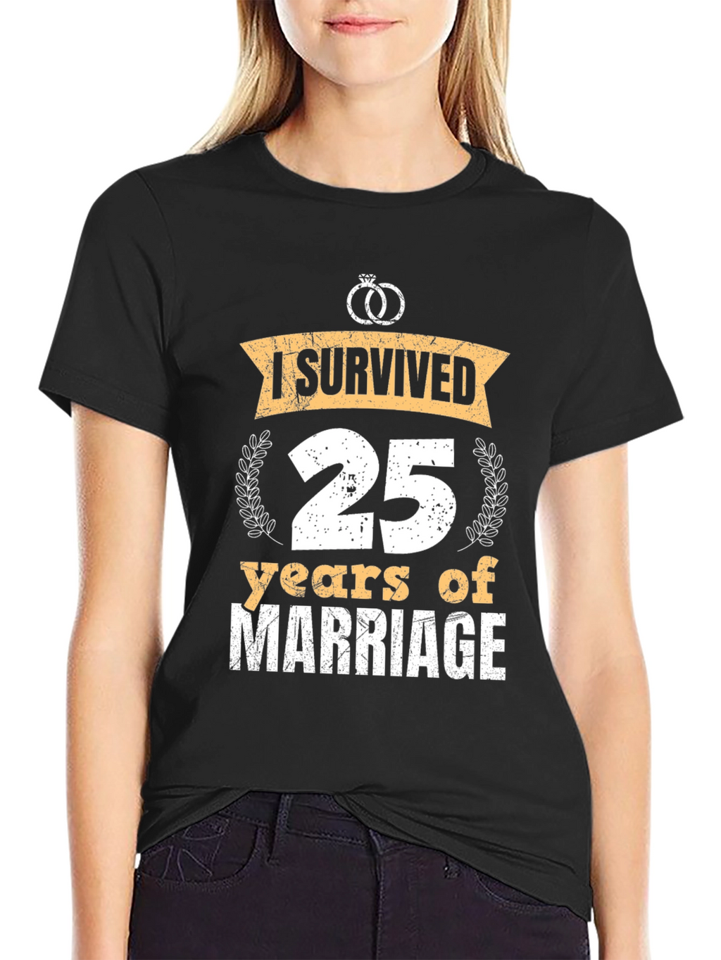I Survived 25 Years Marriage Anniversary T-Shirt
