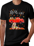 Hello Fall Cat Truck T-Shirt