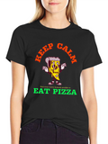 Keep Calm Eat Pizza Graphic T-Shirt