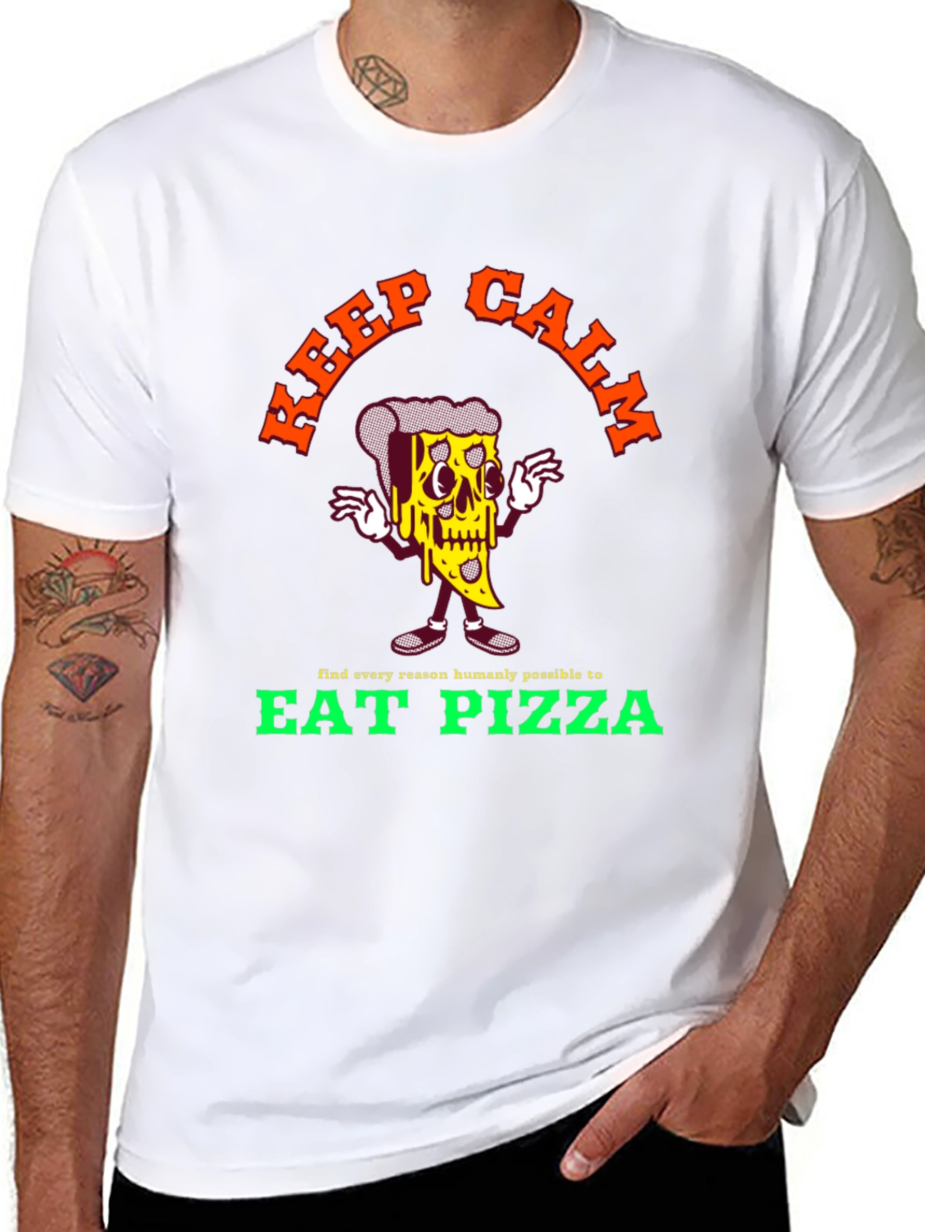 Keep Calm Eat Pizza Graphic T-Shirt