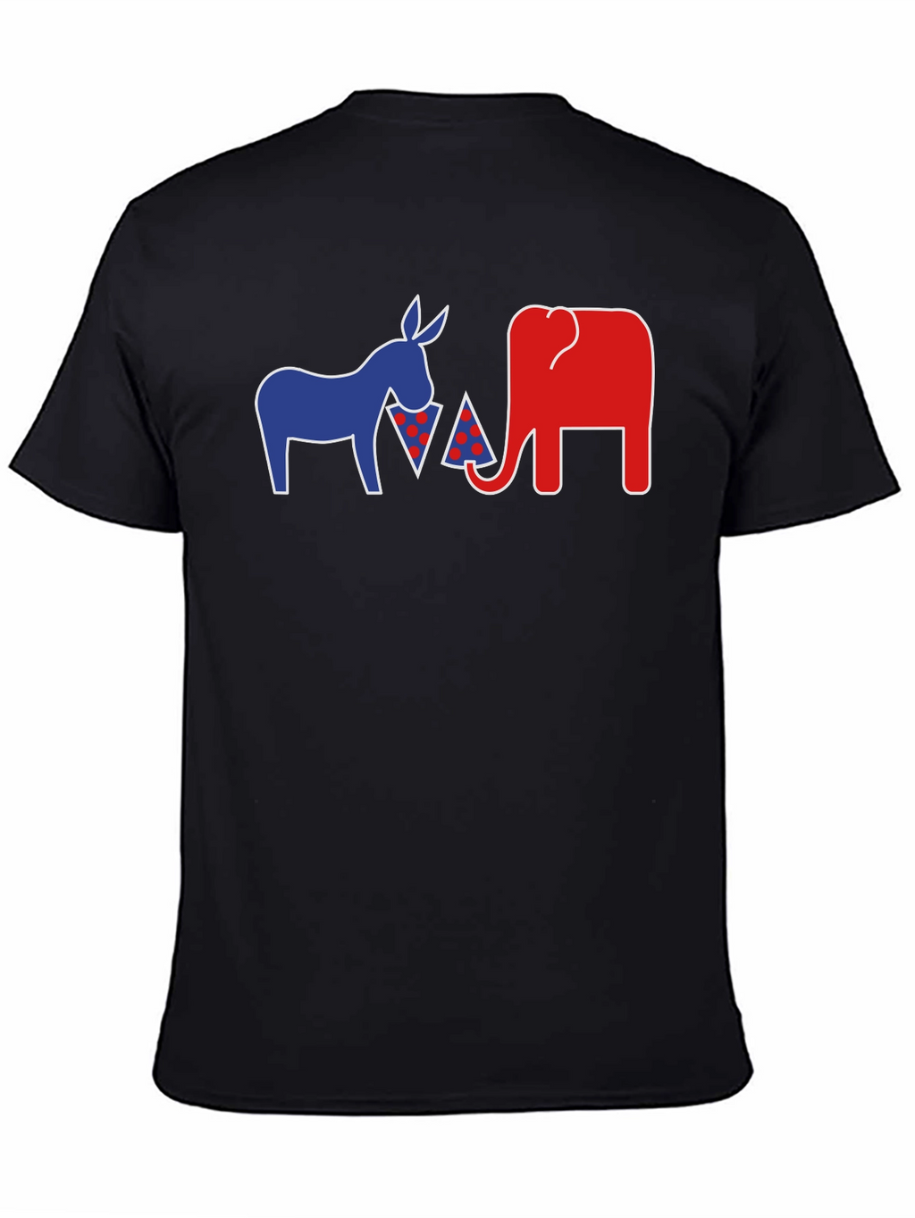 Political Party Animals Pizza Black T-Shirt