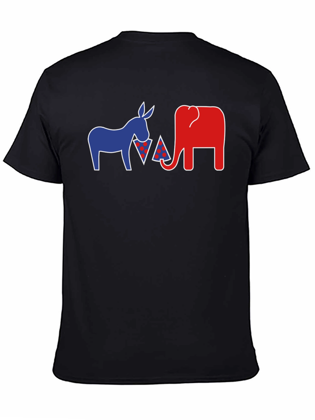 Political Party Animals Pizza Black T-Shirt