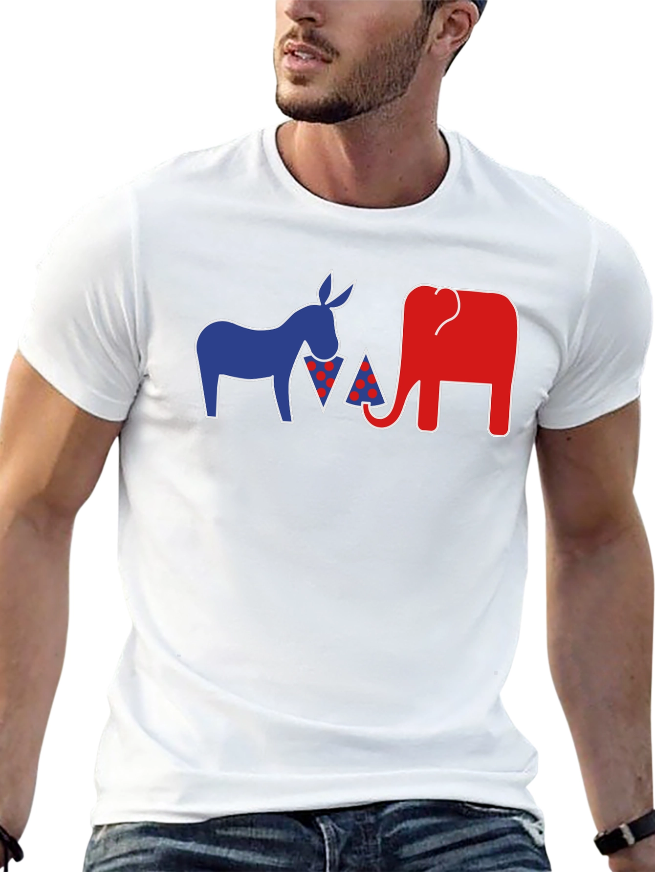 Political Party Animals Pizza Black T-Shirt