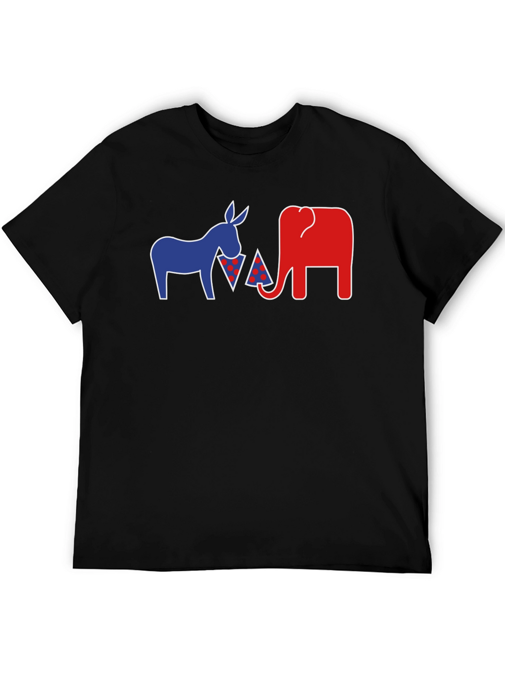 Political Party Animals Pizza Black T-Shirt