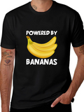 Powered by Bananas Graphic Tee - Fun Novelty T-Shirt