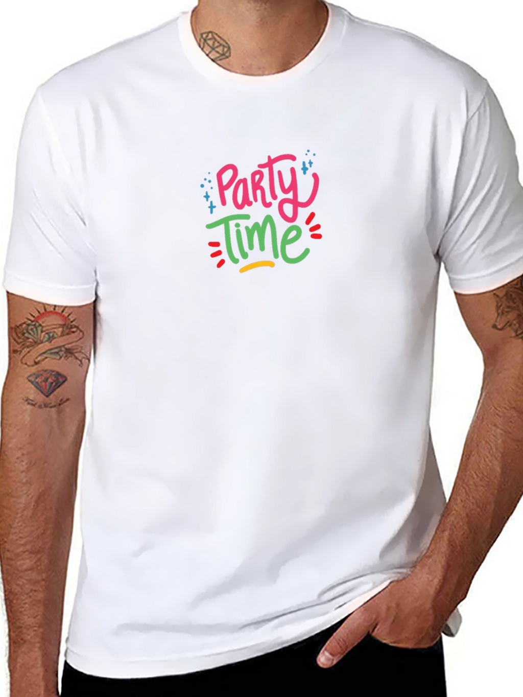 Party Time Graphic Black T-Shirt