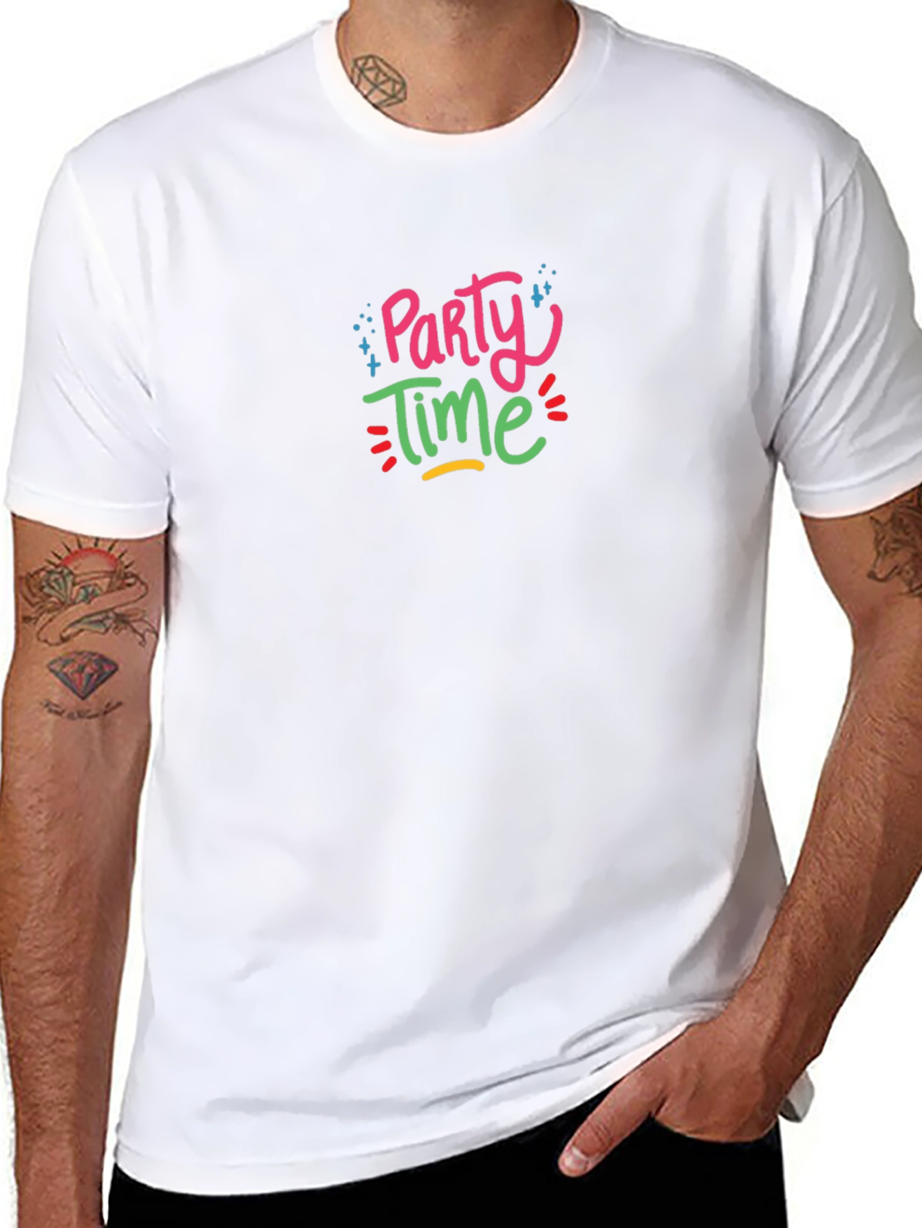 Party Time Graphic Black T-Shirt