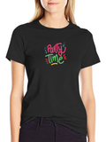 Party Time Graphic Black T-Shirt
