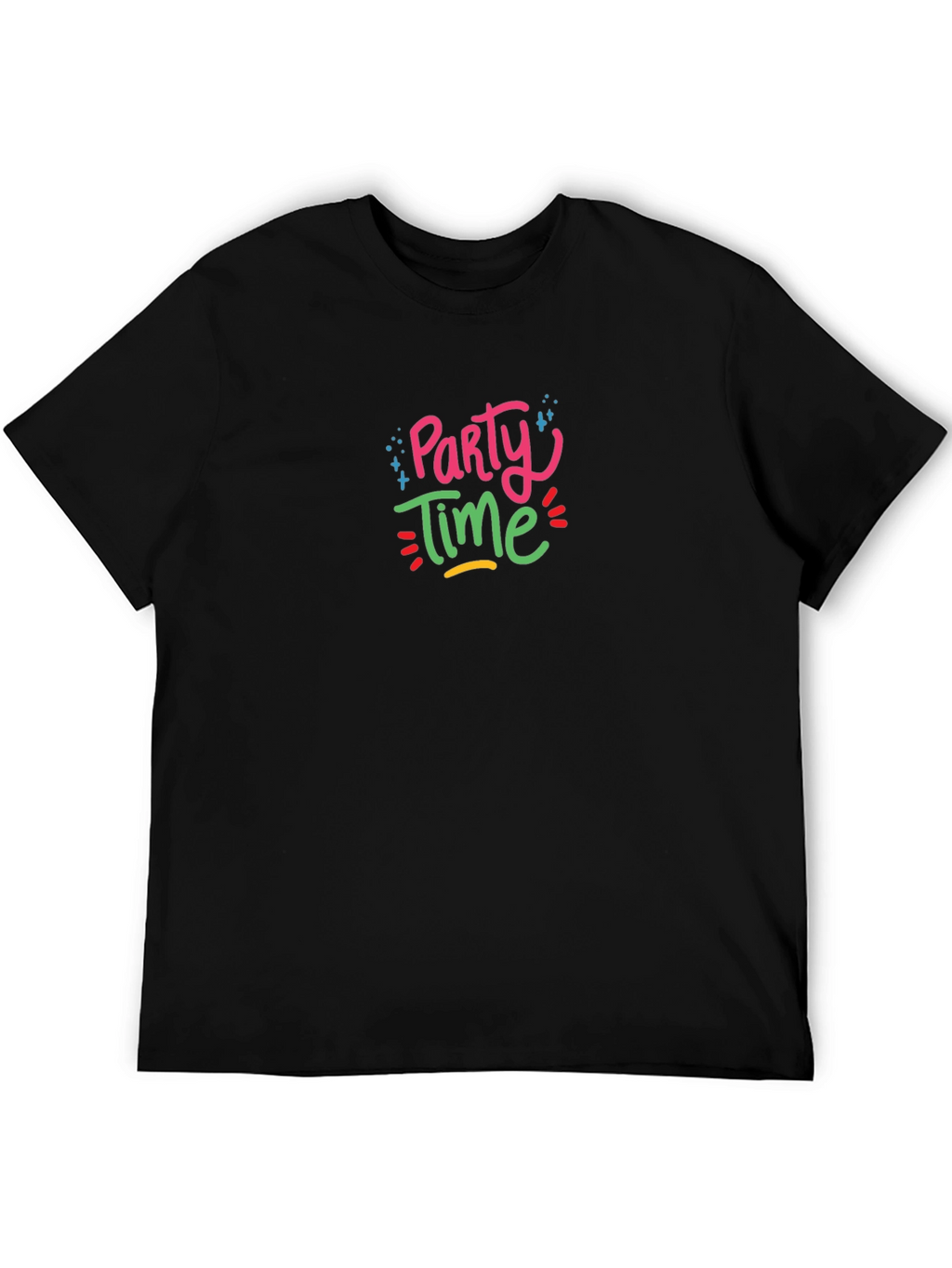 Party Time Graphic Black T-Shirt