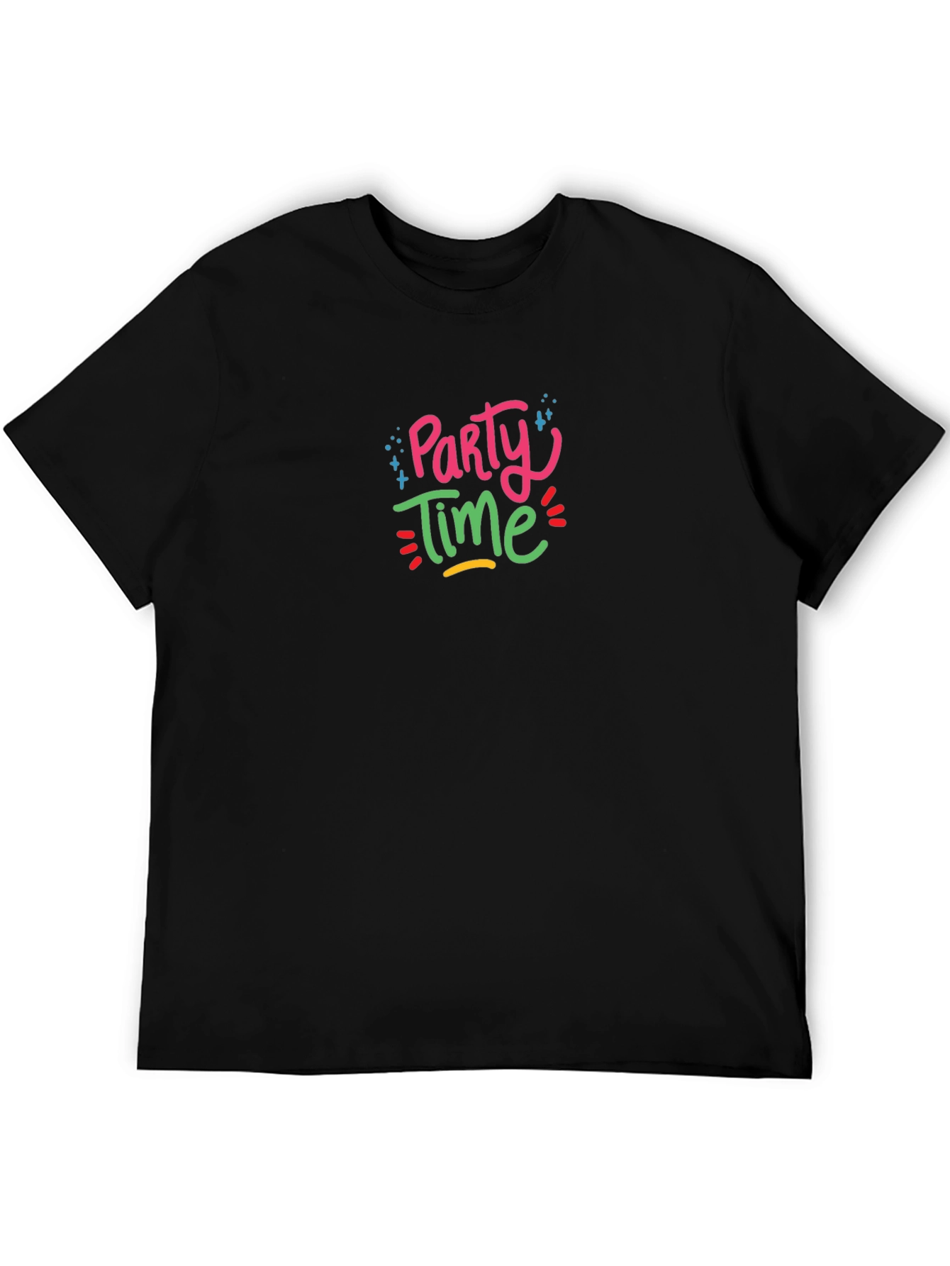 Party Time Graphic Black T-Shirt