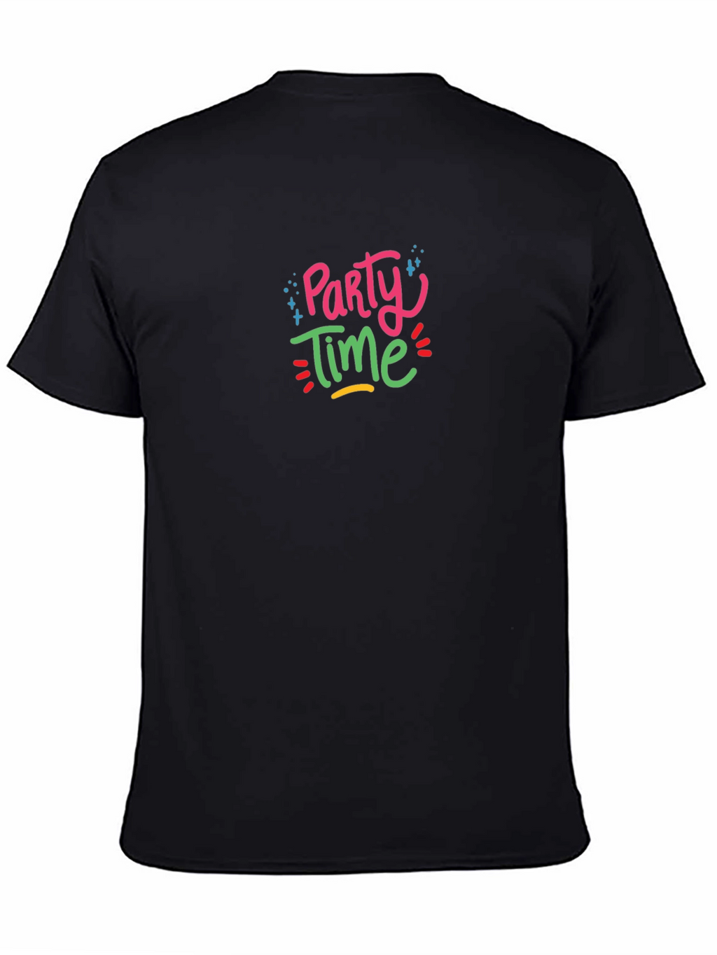 Party Time Graphic Black T-Shirt
