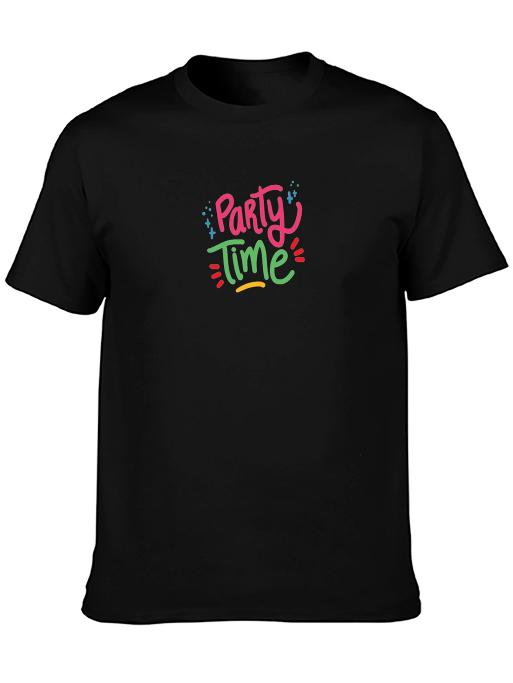 Party Time Graphic Black T-Shirt
