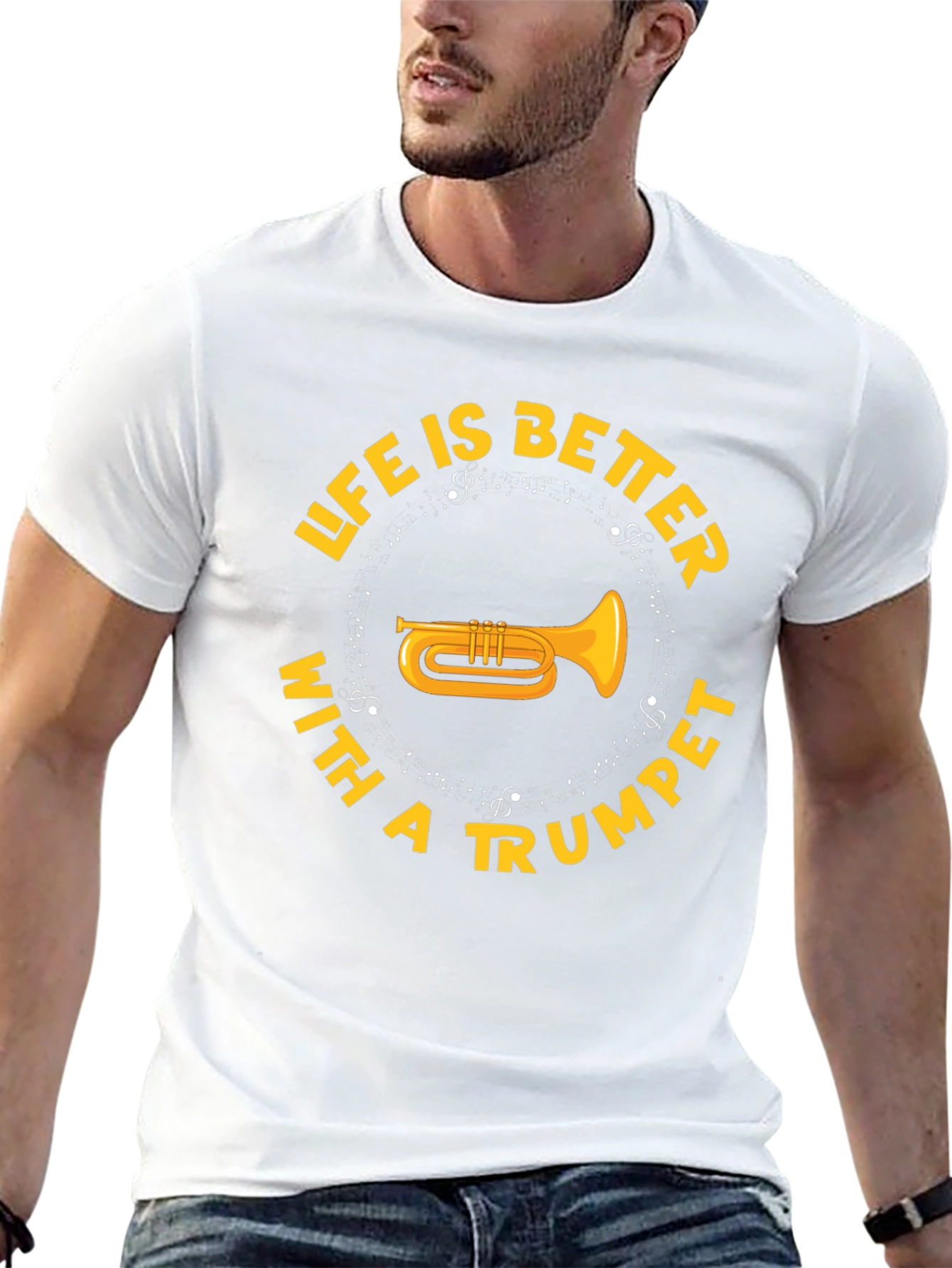 Life is Better with a Trumpet Black T-Shirt
