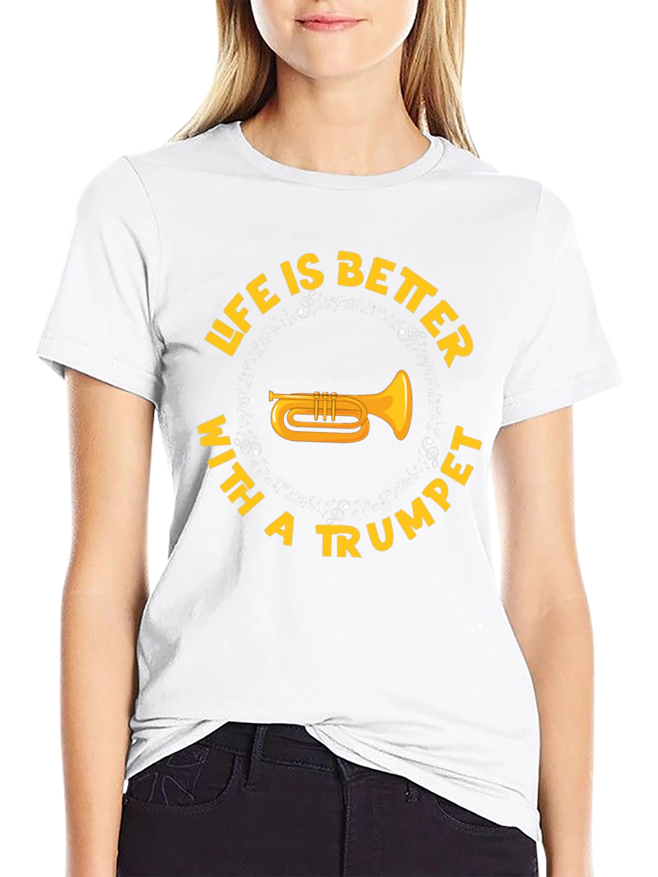 Life is Better with a Trumpet Black T-Shirt