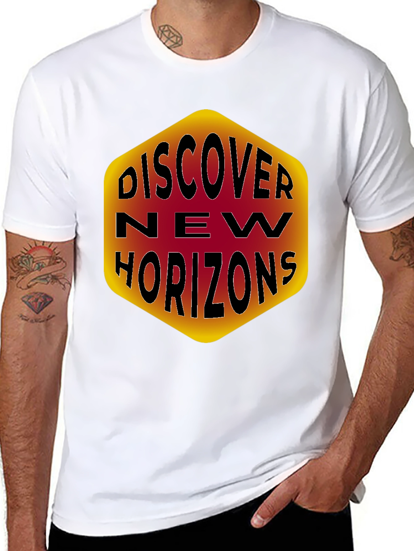 Discover New Horizons Graphic Tee - Black Cotton