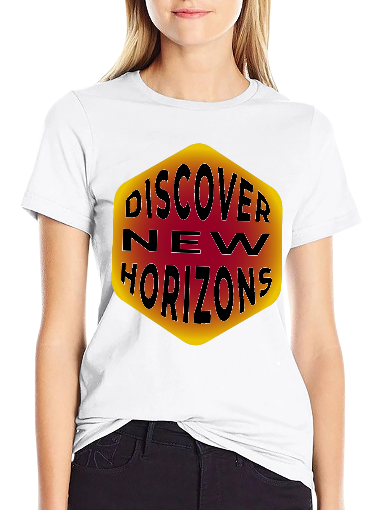 Discover New Horizons Graphic Tee - Black Cotton