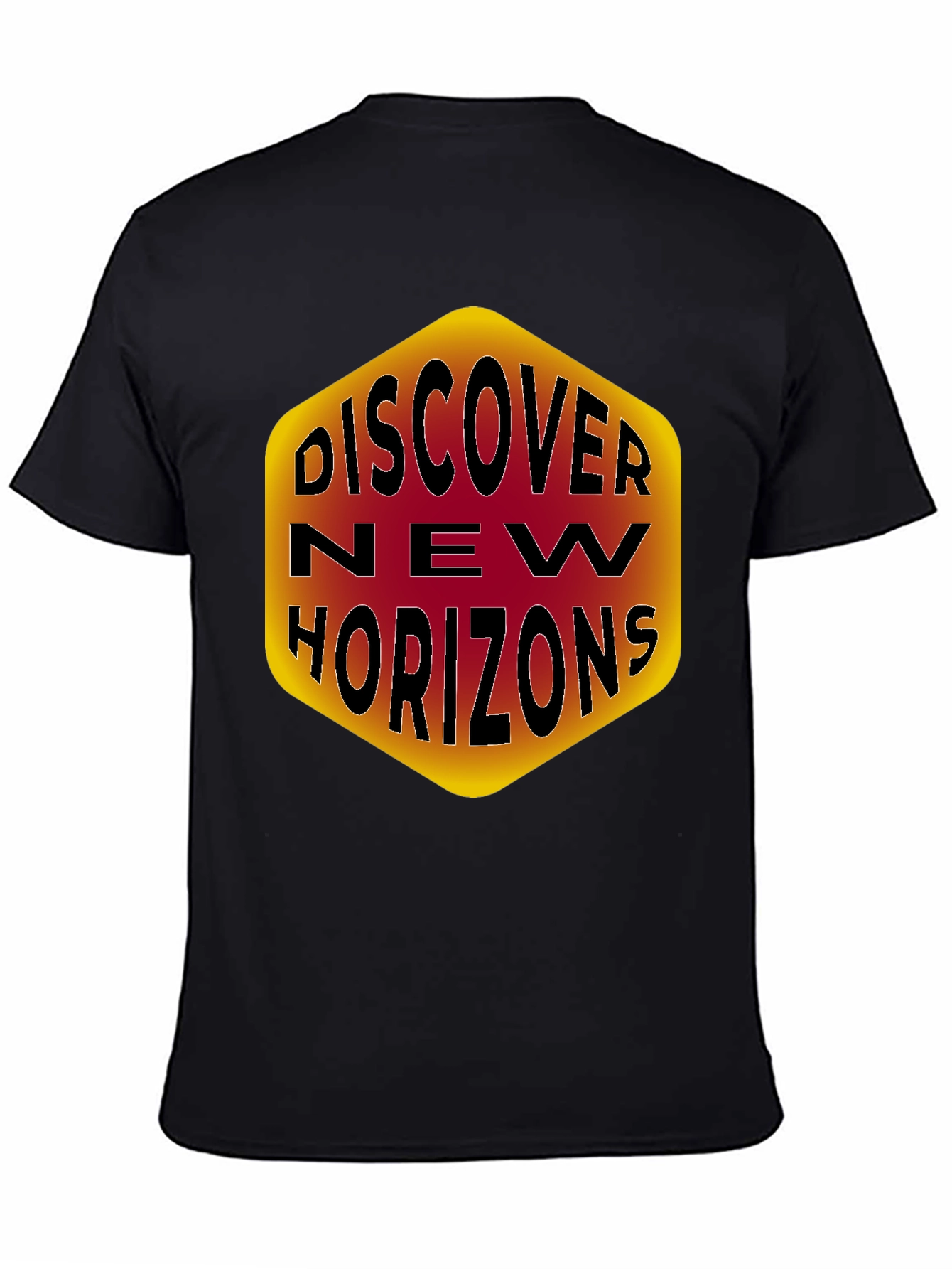 Discover New Horizons Graphic Tee - Black Cotton