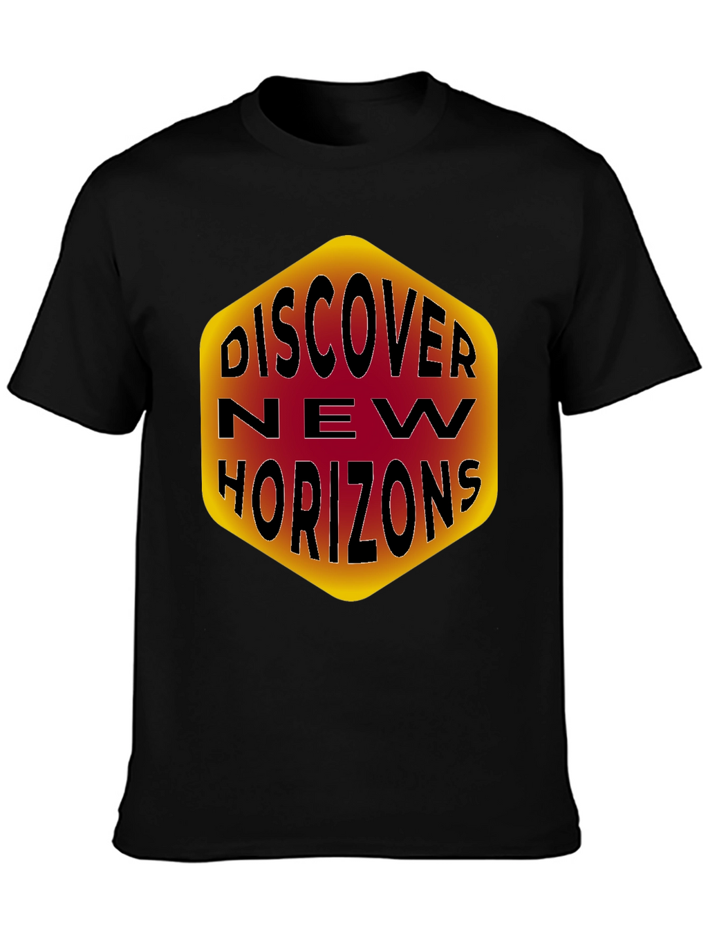 Discover New Horizons Graphic Tee - Black Cotton