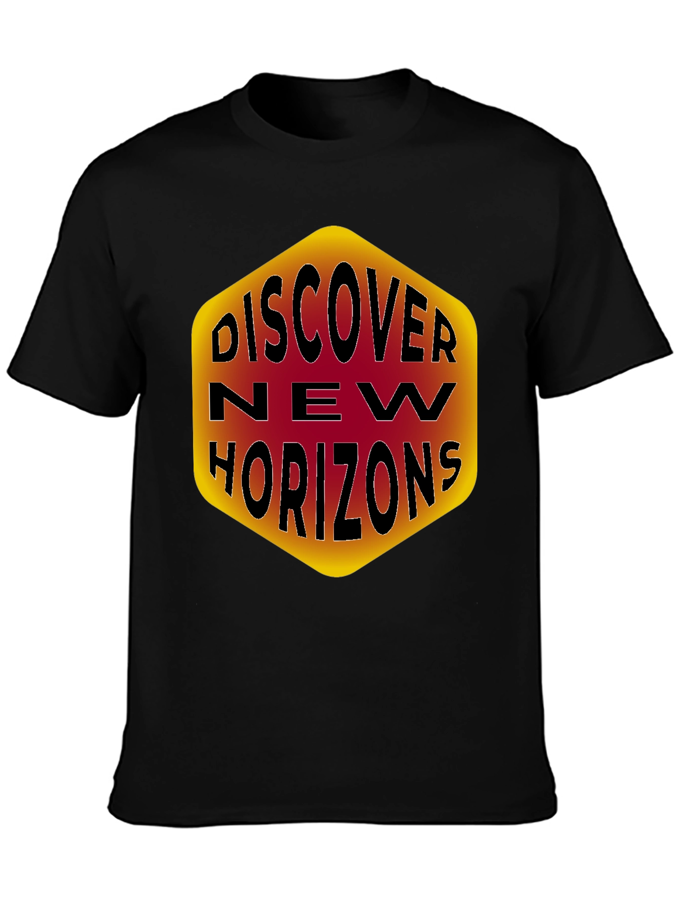 Discover New Horizons Graphic Tee - Black Cotton
