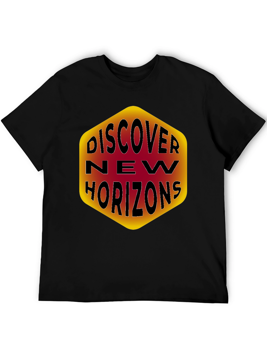 Discover New Horizons Graphic Tee - Black Cotton