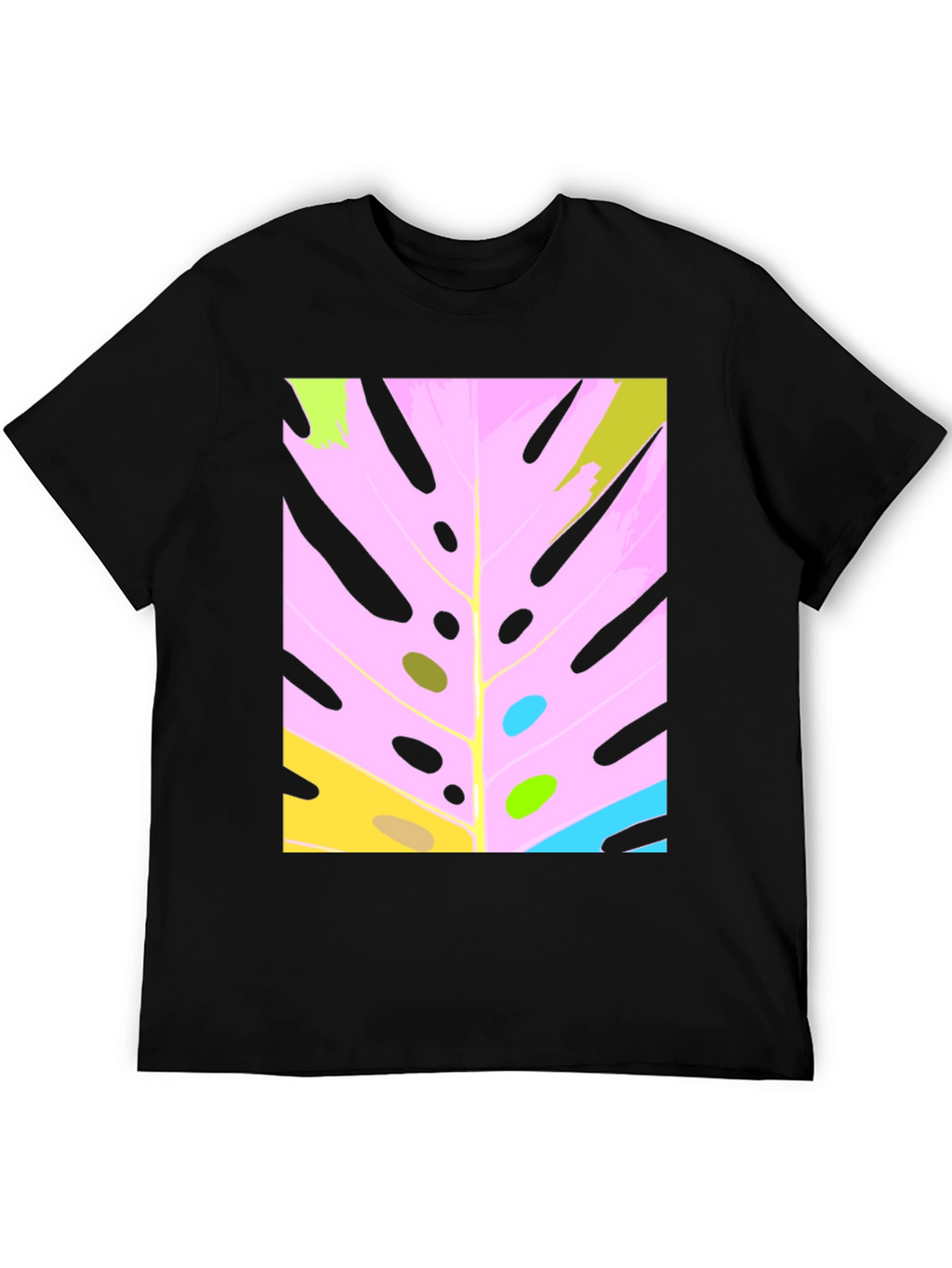 Modern Abstract Monstera Leaf Graphic Tee
