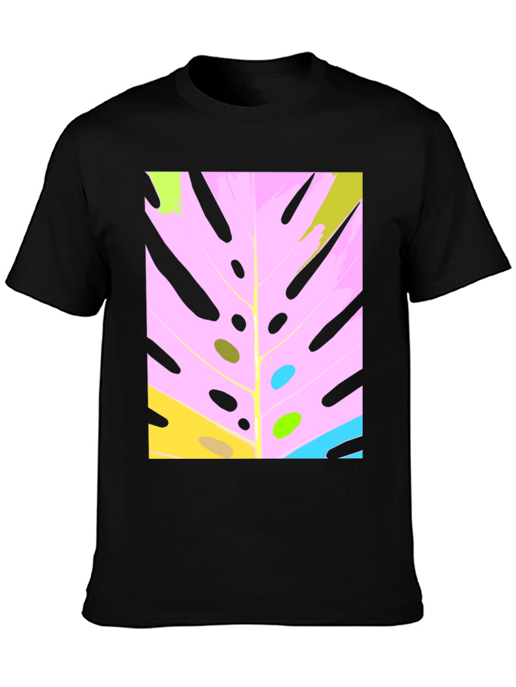Modern Abstract Monstera Leaf Graphic Tee