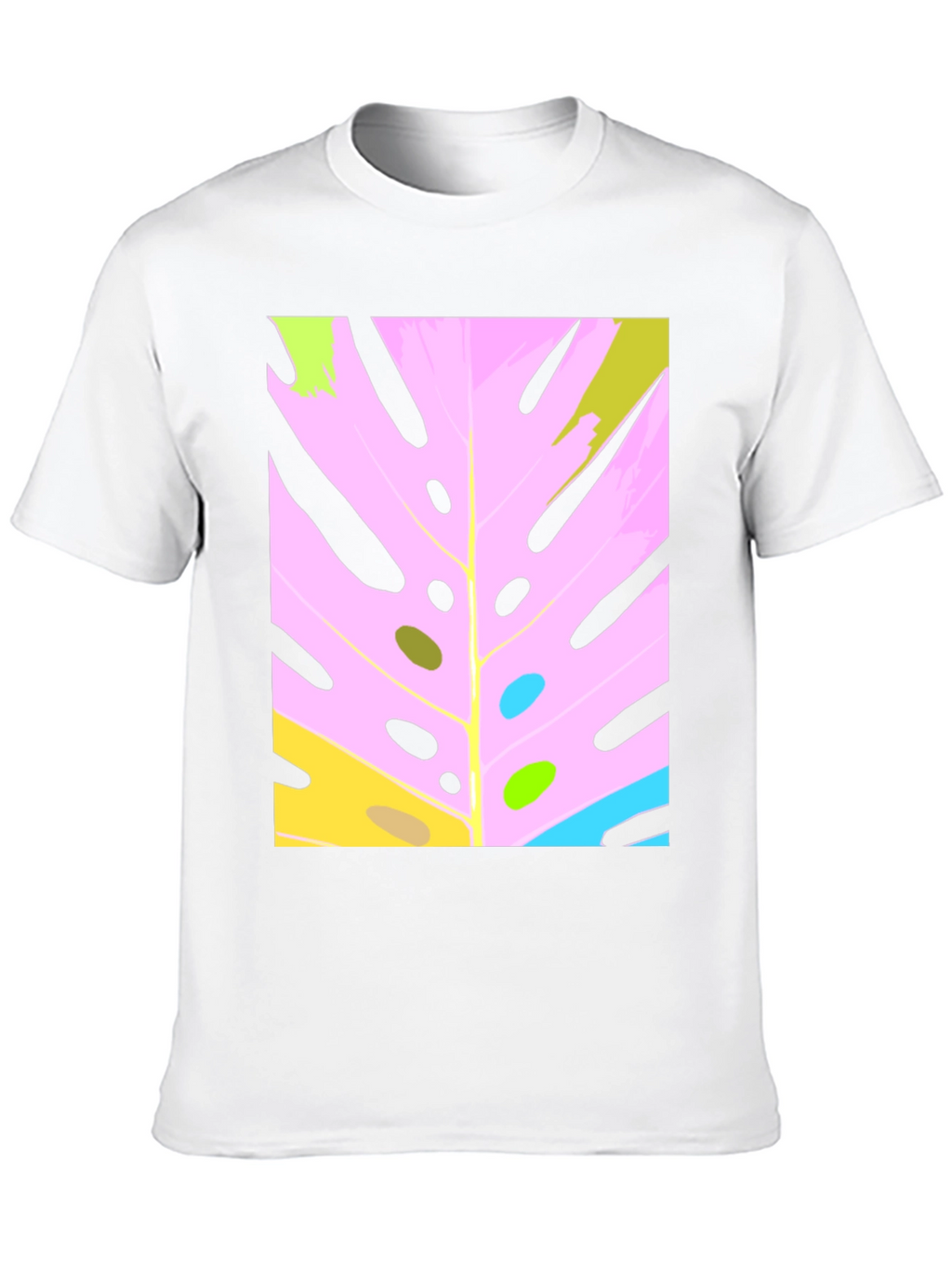 Modern Abstract Monstera Leaf Graphic Tee