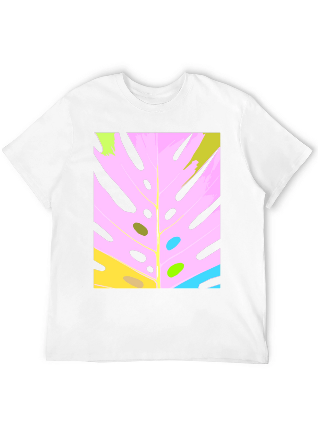 Modern Abstract Monstera Leaf Graphic Tee