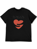 Heart Hug Graphic Tee - Black Casual Shirt
