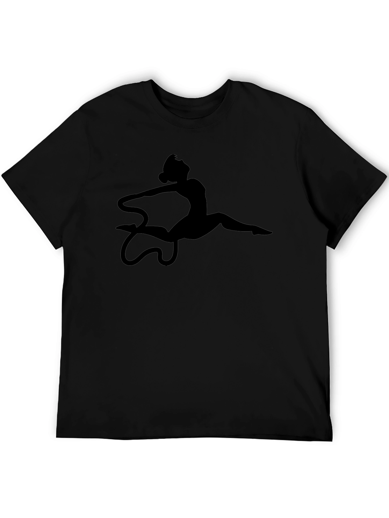 Gymnast Silhouette Graphic Black T-Shirt