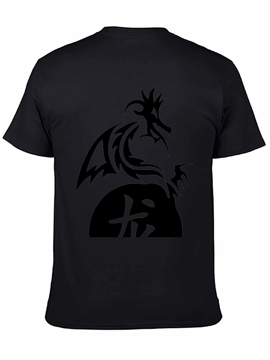 Dragon Graphic Black T-Shirt - Tribal Design