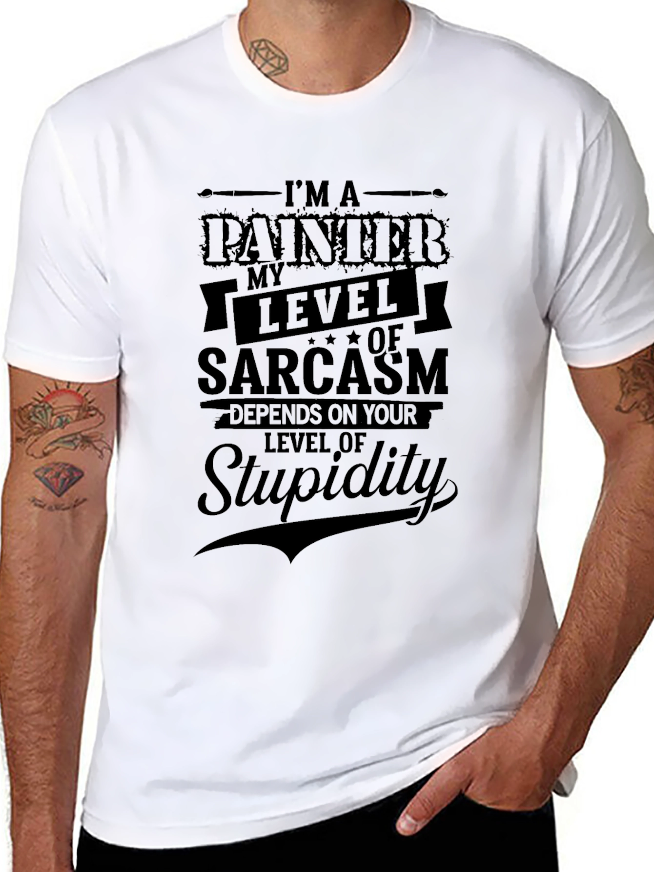 Painter Sarcasm Level Black T-Shirt
