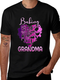 Baking Grandma T-Shirt - Black Crew Neck