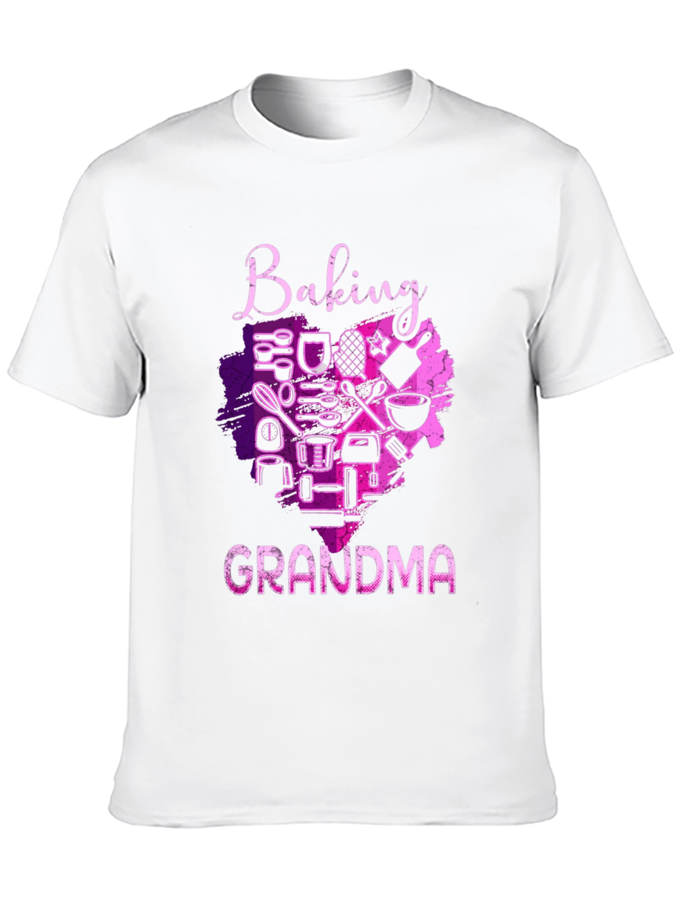 Baking Grandma T-Shirt - Black Crew Neck