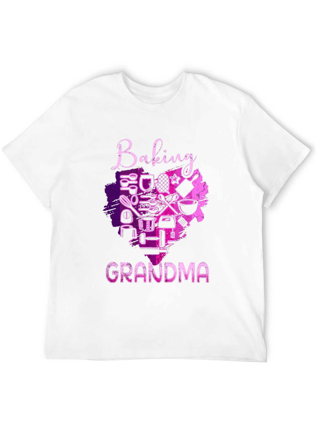 Baking Grandma T-Shirt - Black Crew Neck