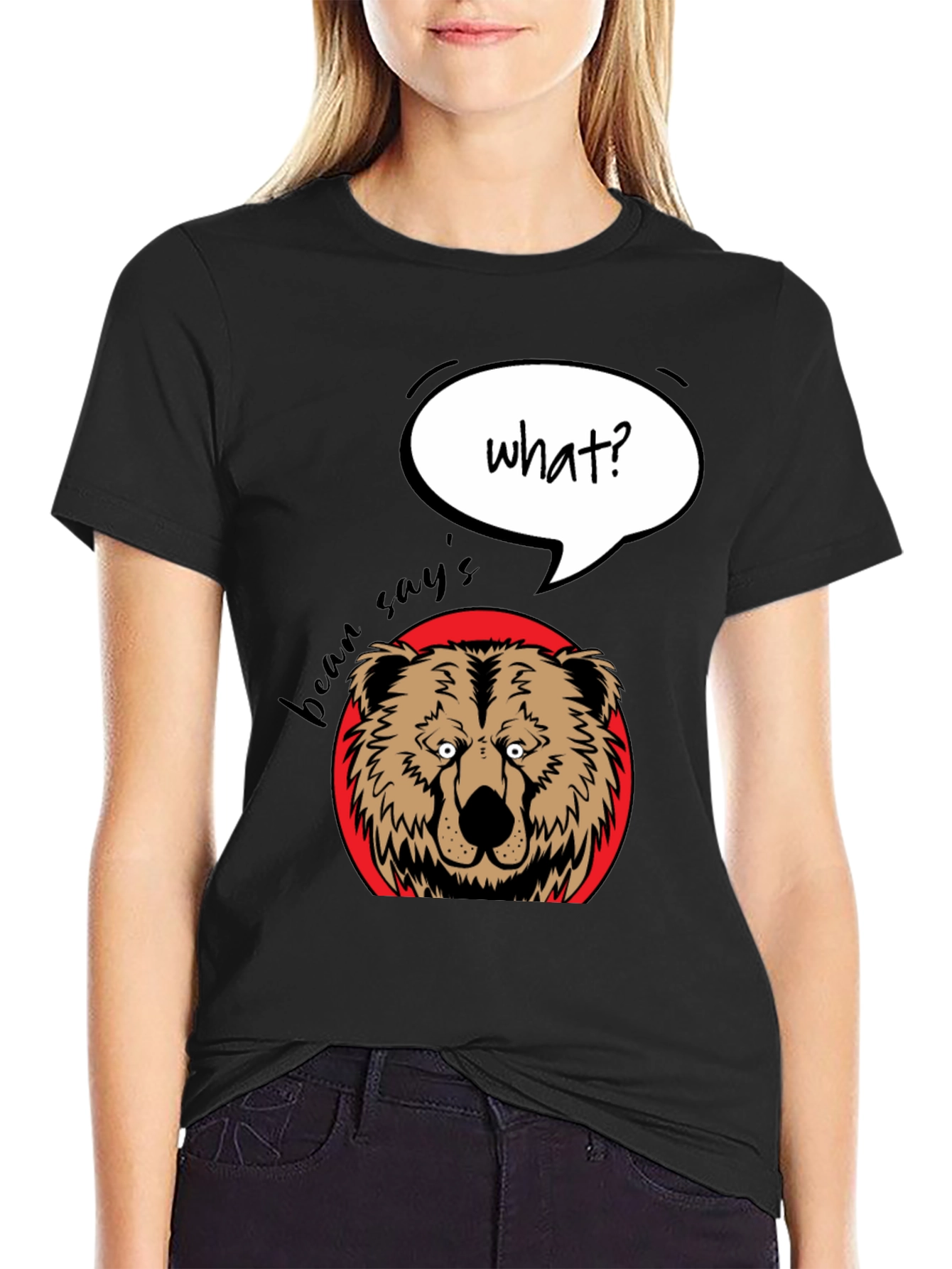 Funny Bear What? Graphic T-Shirt