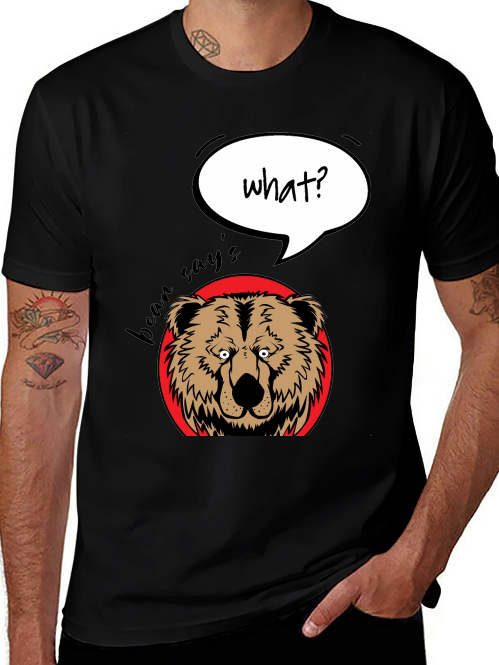 Funny Bear What? Graphic T-Shirt