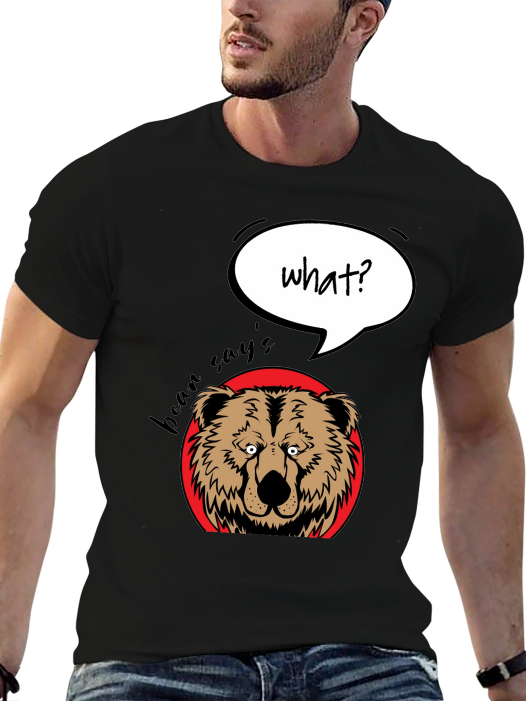 Funny Bear What? Graphic T-Shirt