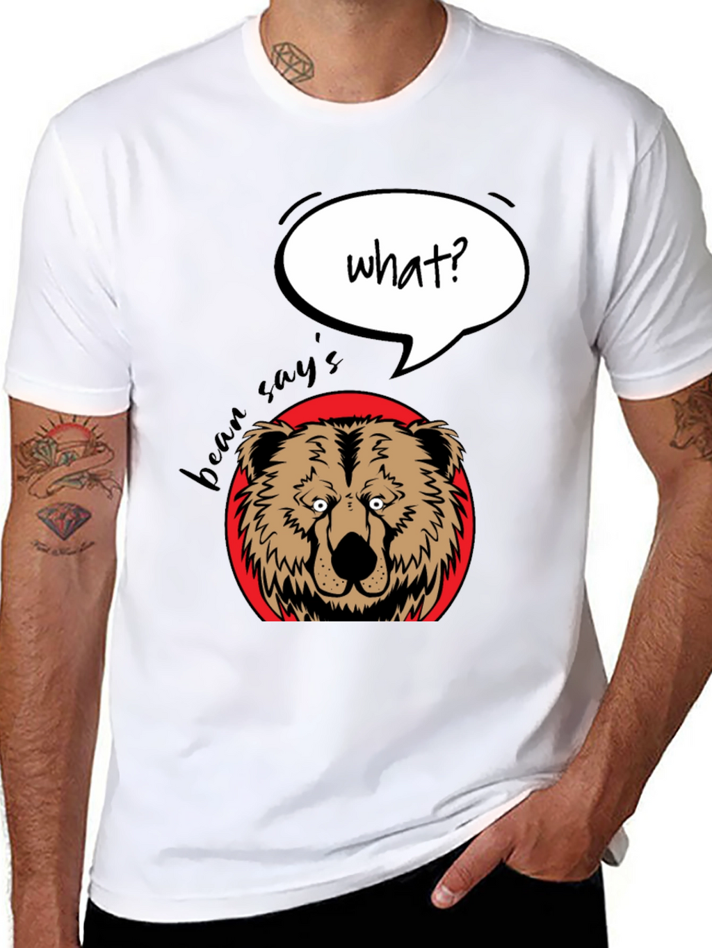Funny Bear What? Graphic T-Shirt