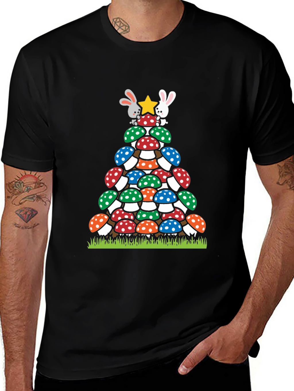 Mushroom Christmas Tree T-Shirt