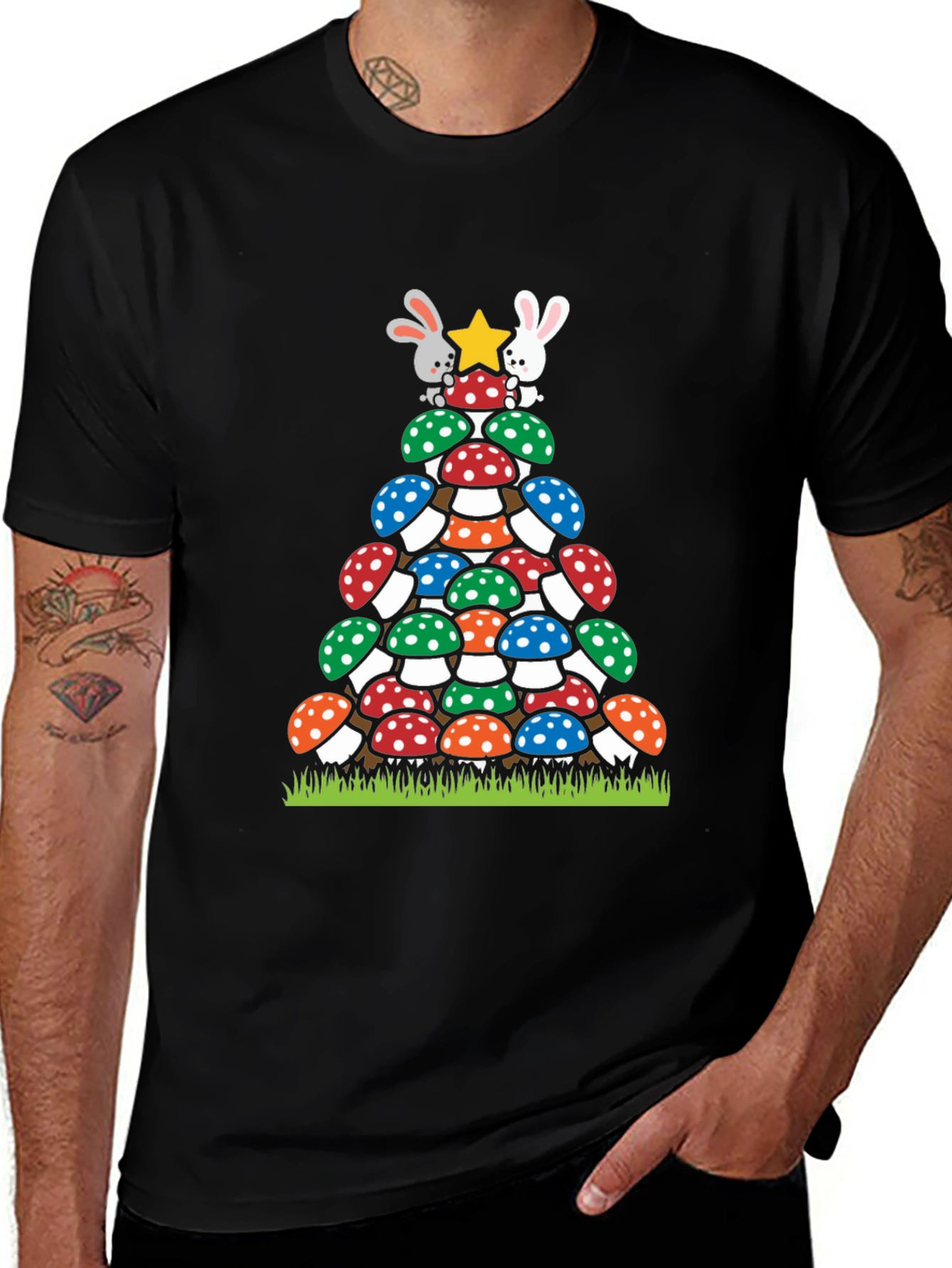 Mushroom Christmas Tree T-Shirt