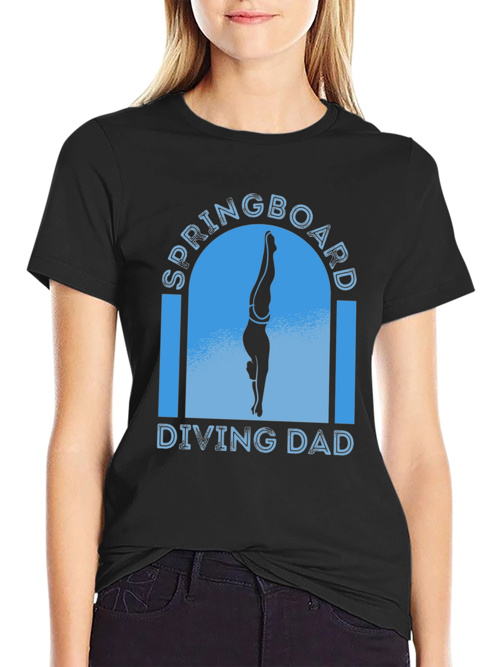 Springboard Diving Dad T-Shirt - Black