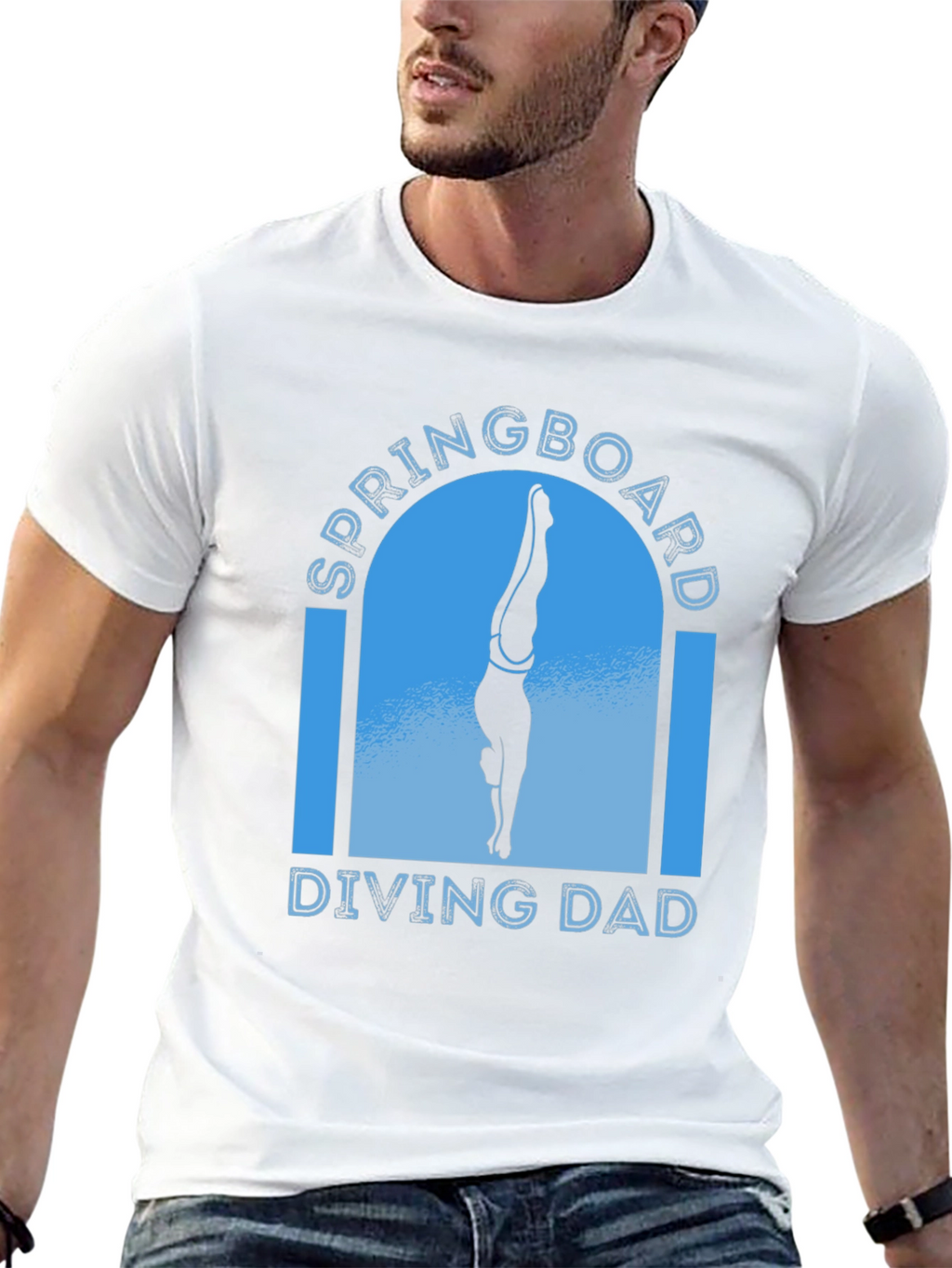 Springboard Diving Dad T-Shirt - Black